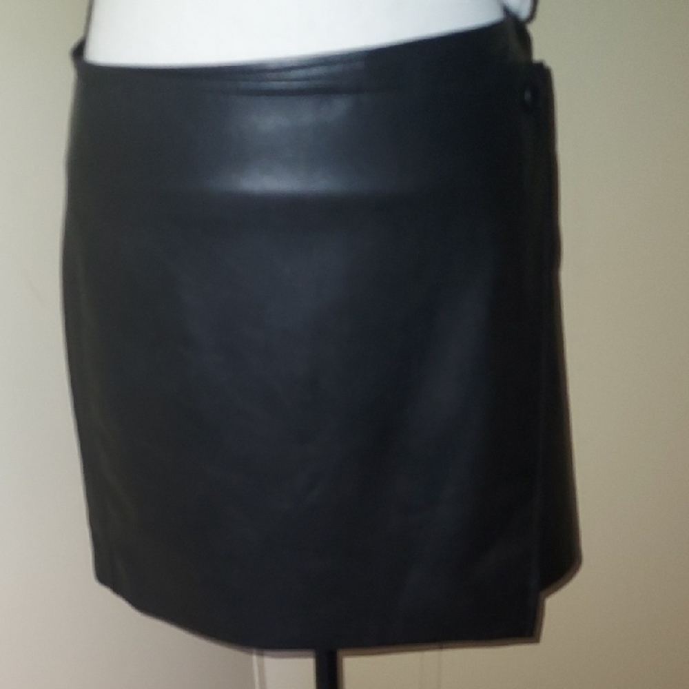 Blank NYC Black Faux Leather Mini Skirt